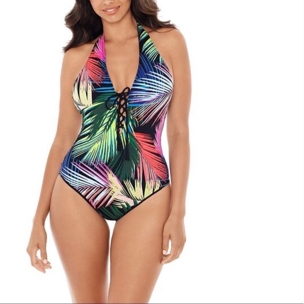 NWOT Skinny Dippers Bright Lights Sirene One-Piece Swimsuit, Size XL